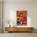 Anatolian Icons — Cappadocia art print, in a white frame, styled in a living room
