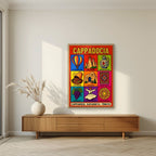 Anatolian Icons — Cappadocia art print, in an oak frame, styled in a living room