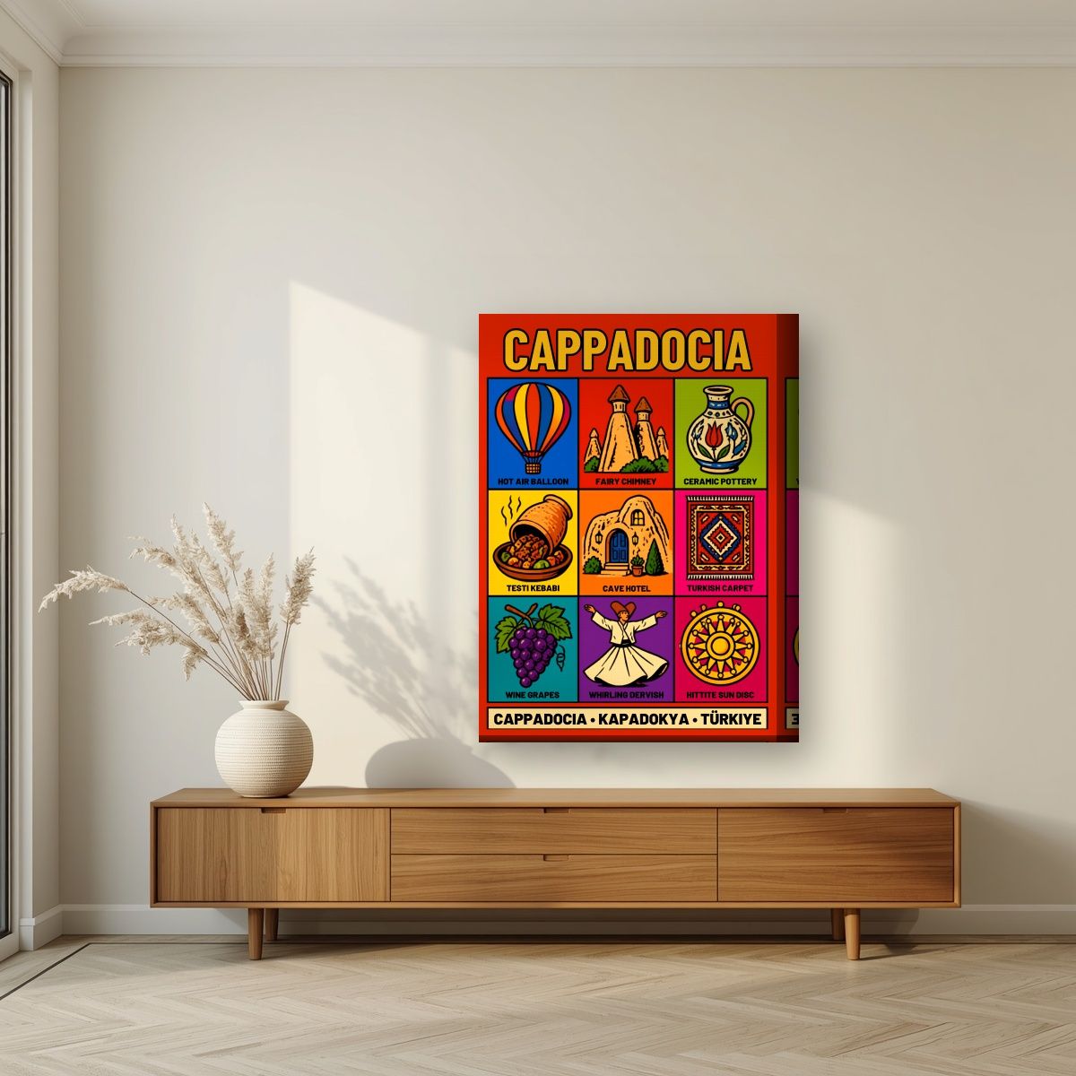 Anatolian Icons — Cappadocia art print, on thick canvas, styled in a living room