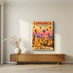 Balloons at Dawn — Cappadocia art print, on thick canvas, styled in a living room