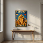 Uchisar Castle — Cappadocia art print, in an oak frame, styled in a desk