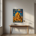 Uchisar Castle — Cappadocia art print, on slim canvas, styled in a desk