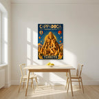 Uchisar Castle — Cappadocia art print, unframed poster, styled in a kitchen