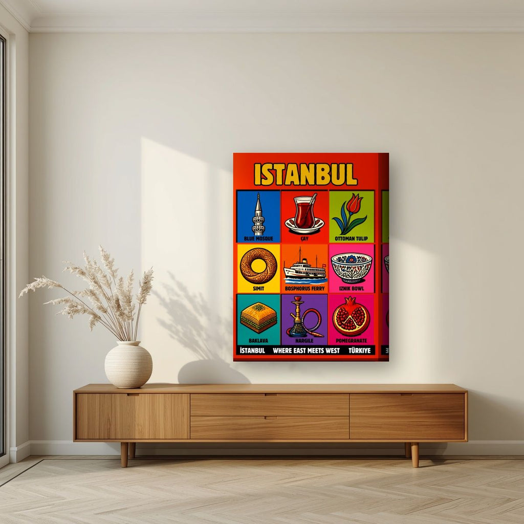 Dokuz — Istanbul art print, on thick canvas, styled in a living room