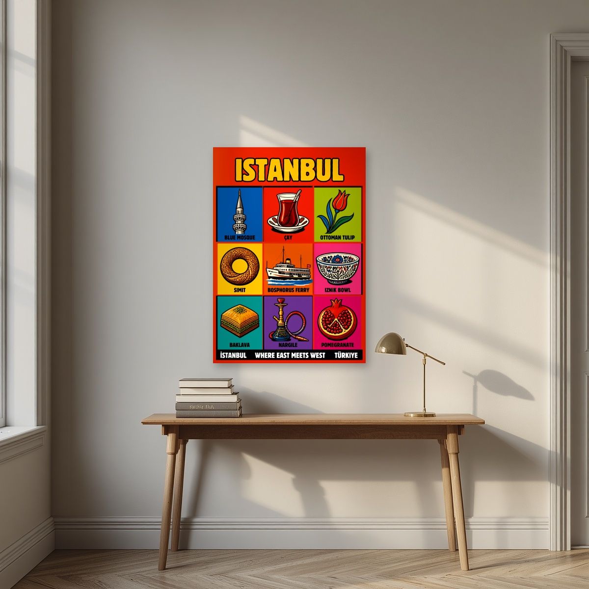 Dokuz — Istanbul art print, unframed poster, styled in a desk