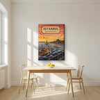 Kiz Kulesi — Istanbul art print, on slim canvas, styled in a kitchen
