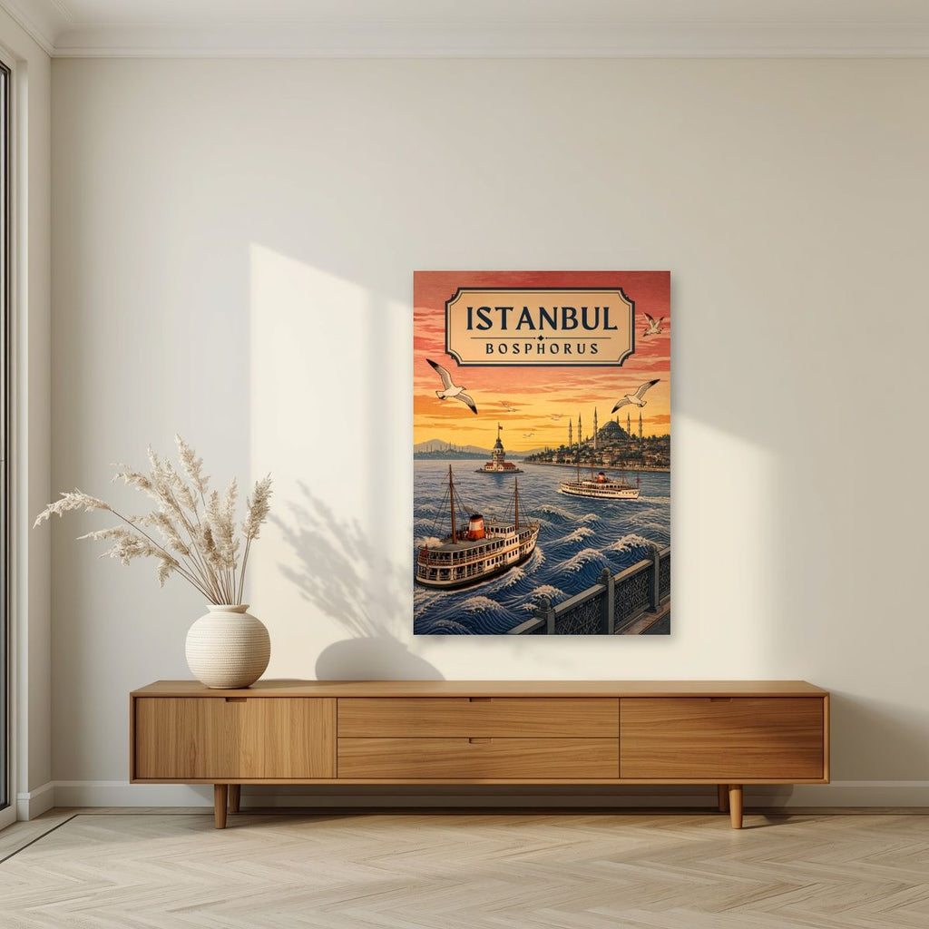 Kiz Kulesi — Istanbul art print, unframed poster, styled in a living room