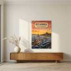 Kiz Kulesi — Istanbul art print, unframed poster, styled in a living room