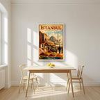 Misir Carsisi — Istanbul art print, in a white frame, styled in a kitchen