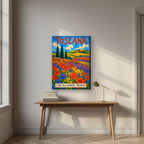 Campagna In Primavera — Tuscany art print, on slim canvas, styled in a desk