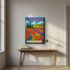 Campagna In Primavera — Tuscany art print, on thick canvas, styled in a desk