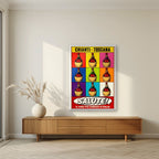 Chianti Salute — Tuscany art print, in a white frame, styled in a living room