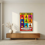 Chianti Salute — Tuscany art print, in an oak frame, styled in a living room