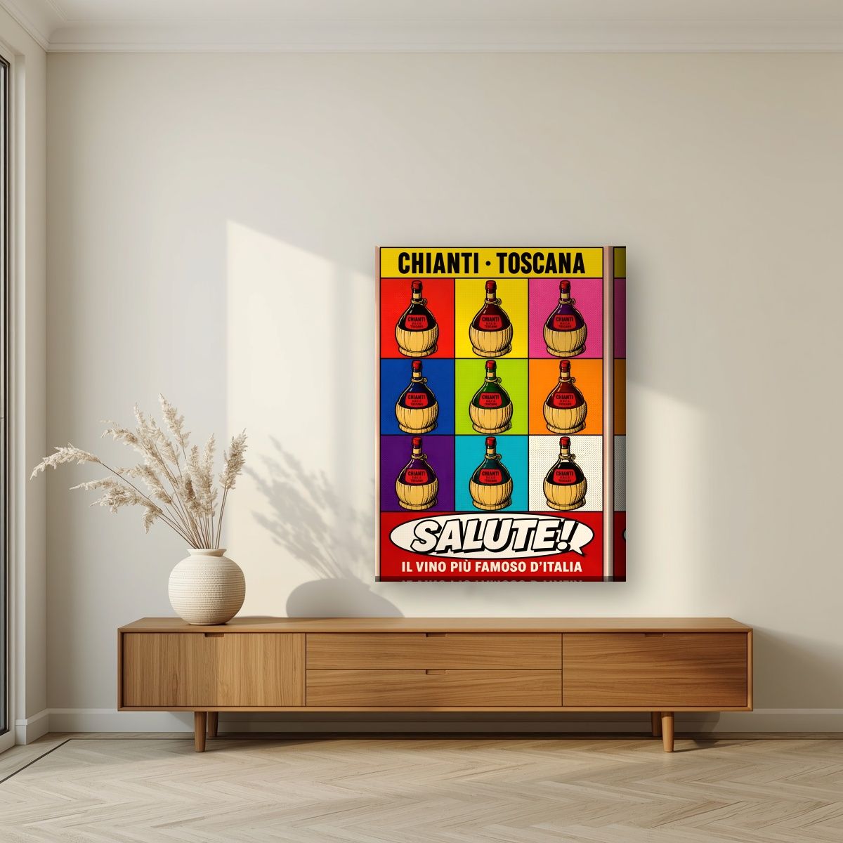 Chianti Salute — Tuscany art print, on thick canvas, styled in a living room