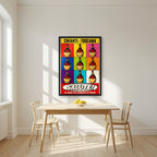 Chianti Salute — Tuscany art print, in a black frame, styled in a kitchen