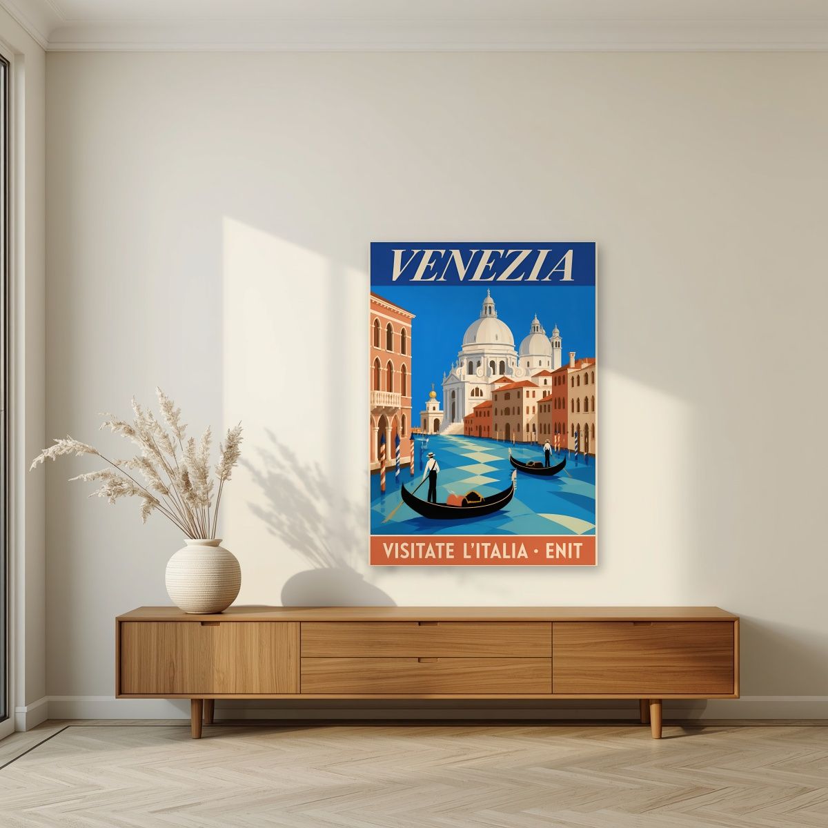 Canal Grande — Venice art print, unframed poster, styled in a living room