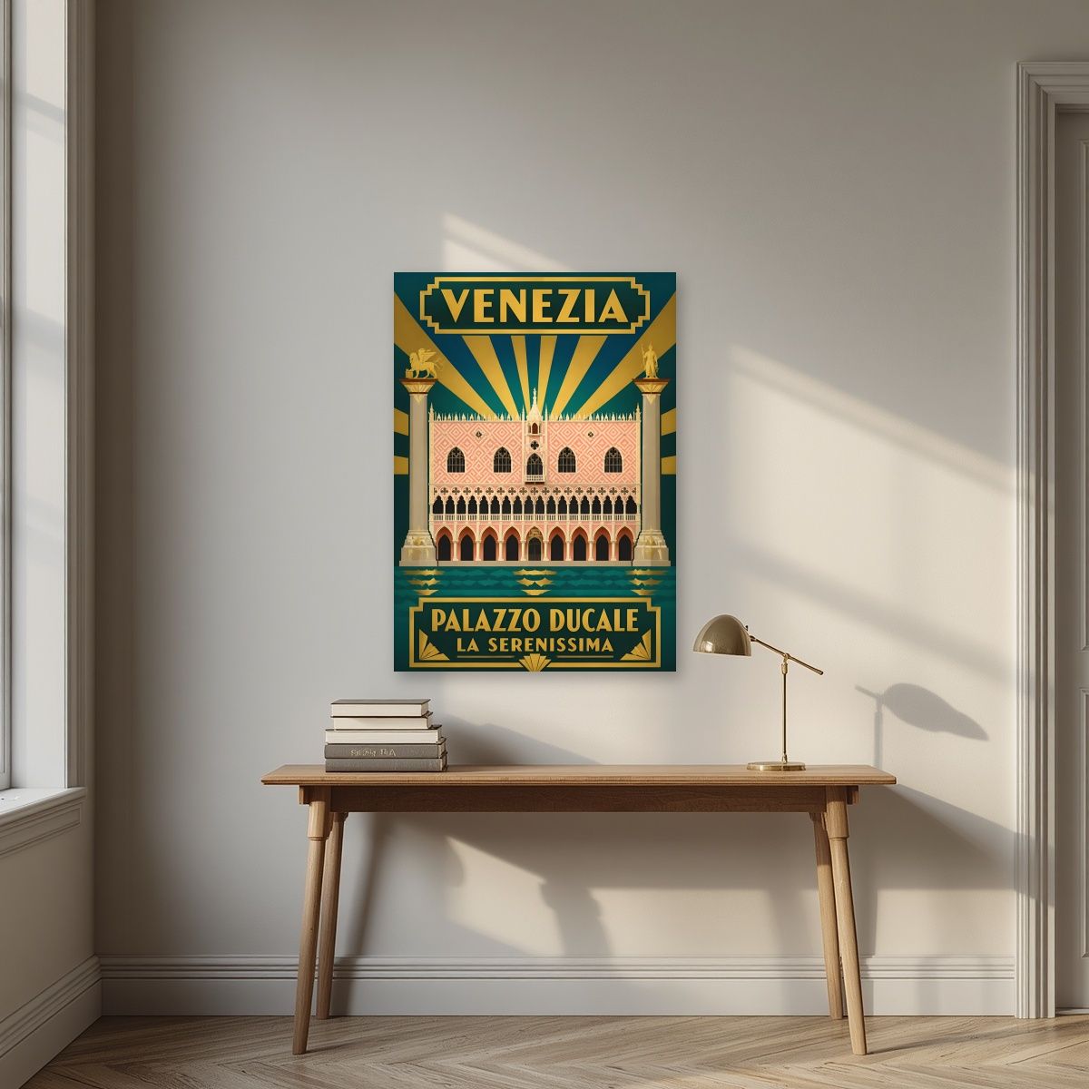 Palazzo Ducale — Venice art print, unframed poster, styled in a desk