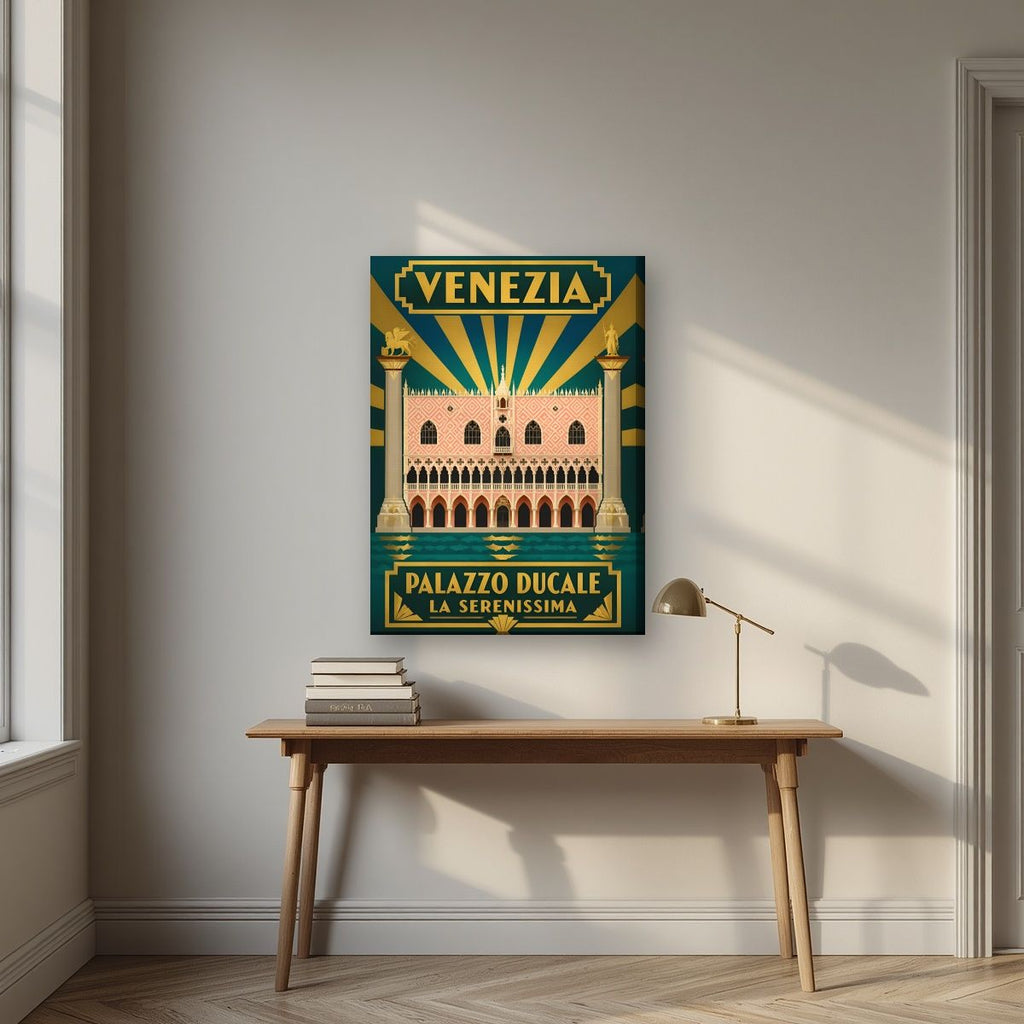 Palazzo Ducale — Venice art print, on slim canvas, styled in a desk