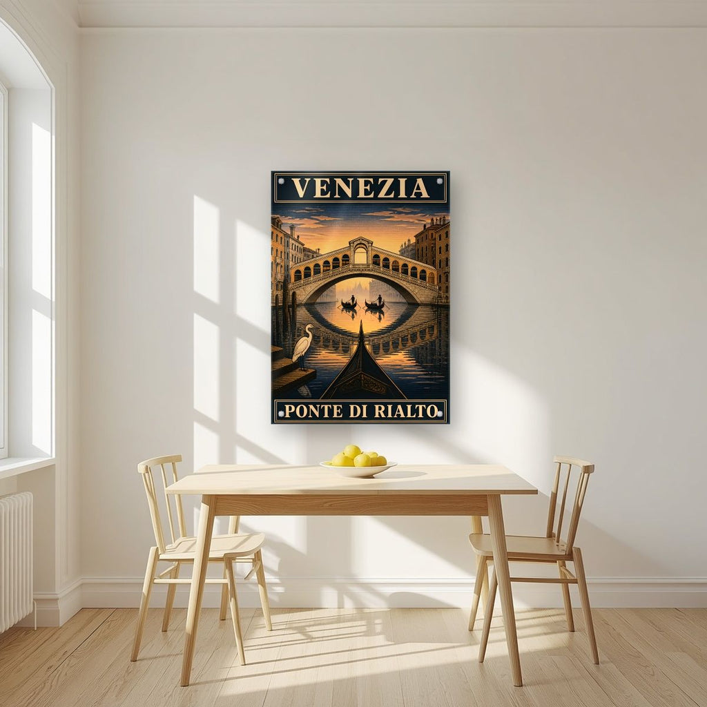 Ponte Di Rialto — Venice art print, as an acrylic print, styled in a kitchen