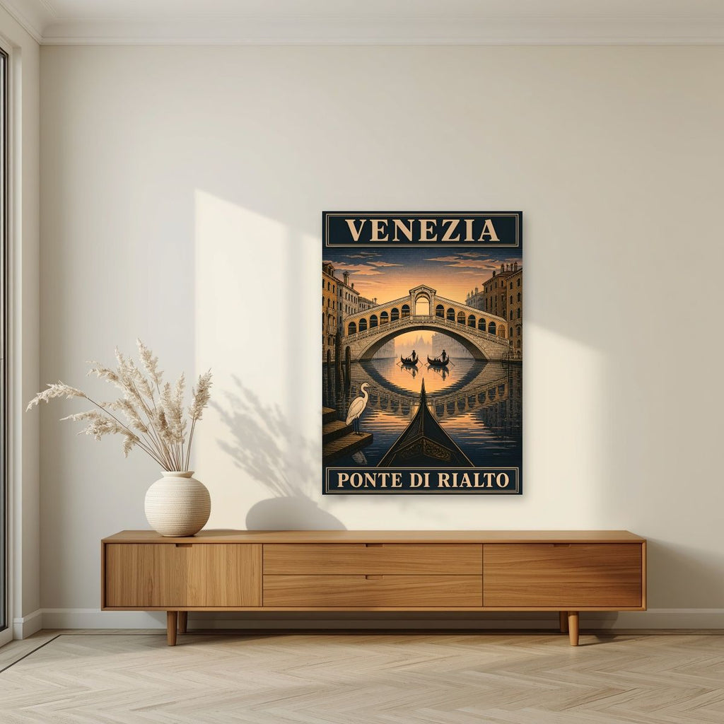 Ponte Di Rialto — Venice art print, unframed poster, styled in a living room