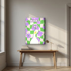 What The Duck – Meadow Check on thick canvas above a desk