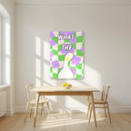 What The Duck – Meadow Check unframed poster in a kitchen