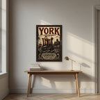 Jorvik — York art print, unframed poster, styled in a desk