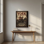 Jorvik — York art print, on thick canvas, styled in a desk