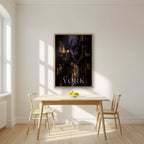 Little Shambles — York art print, in an oak frame, styled in a kitchen