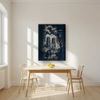 Minster In Indigo — York art print, on thick canvas, styled in a kitchen