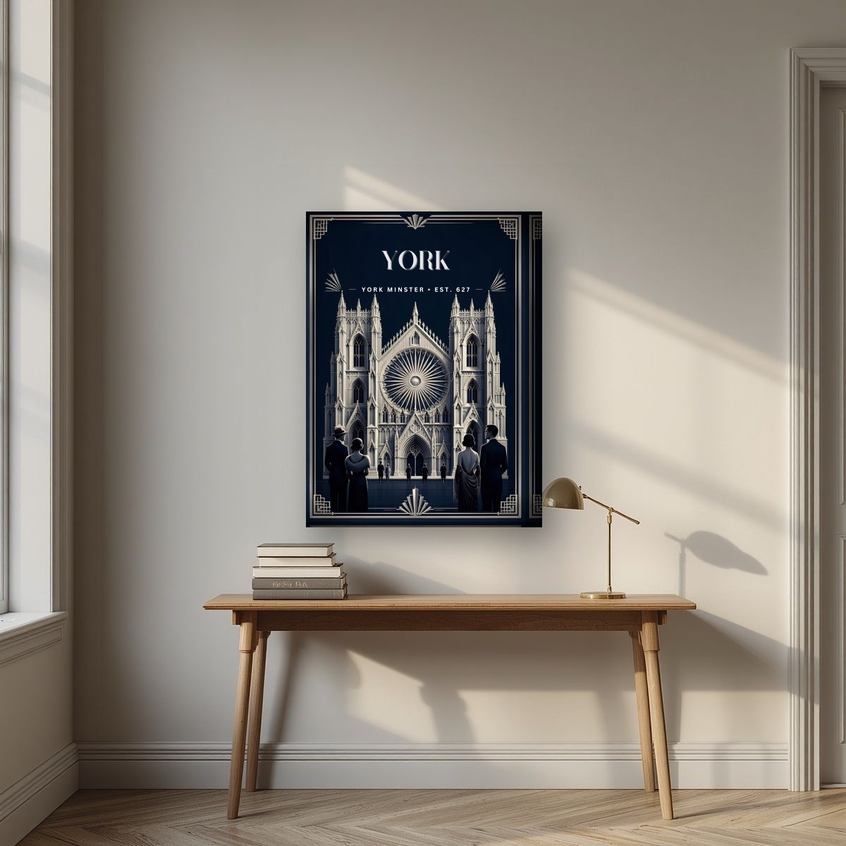 York Minster — York art print, on thick canvas, styled in a desk