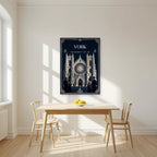 York Minster — York art print, unframed poster, styled in a kitchen
