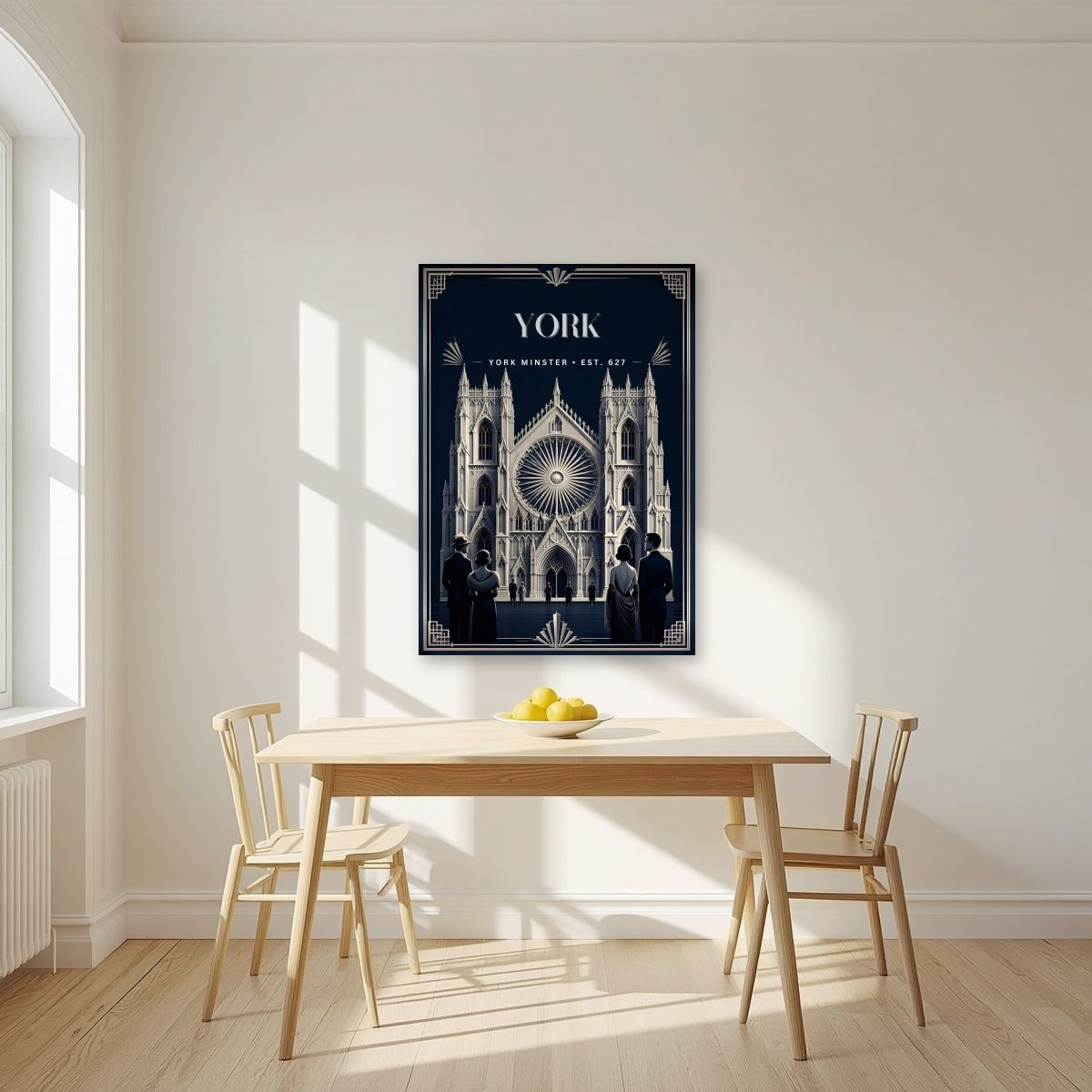 York Minster — York art print, unframed poster, styled in a kitchen