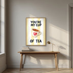 You're My Cup of Tea – Limoncello in an oak frame, above an oak writing desk