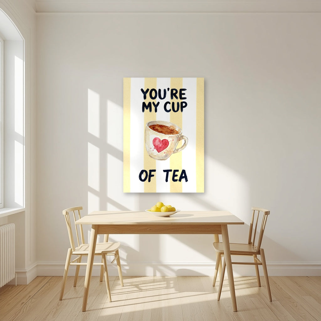 You're My Cup of Tea – Limoncello as an unframed print, above a dining table in a bright kitchen