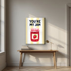 You're My Jam – Limoncello on a thick-edge canvas, above an oak writing desk