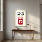 You're My Jam – Limoncello in a white frame, above an oak writing desk