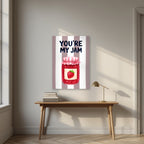 You're My Jam – Tuscan Taupe as an unframed print, above an oak writing desk