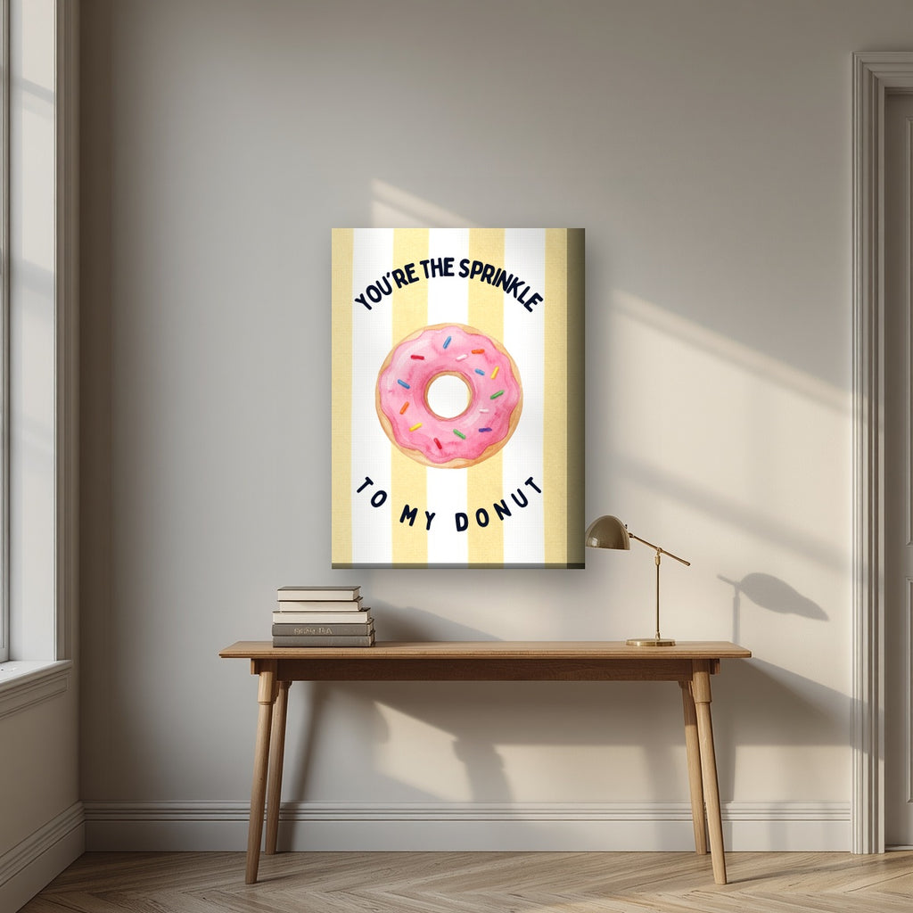 You're the Sprinkle to My Donut – Limoncello on a thick-edge canvas, above an oak writing desk