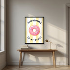 You're the Sprinkle to My Donut – Limoncello in a black frame, above an oak writing desk