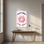 You're the Sprinkle to My Donut – Positano Pink as an unframed print, above an oak writing desk
