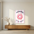 You're the Sprinkle to My Donut – Positano Pink as an unframed print, above a walnut sideboard in a living room