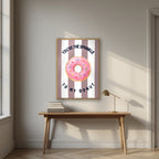 You're the Sprinkle to My Donut – Tuscan Taupe in an oak frame, above an oak writing desk